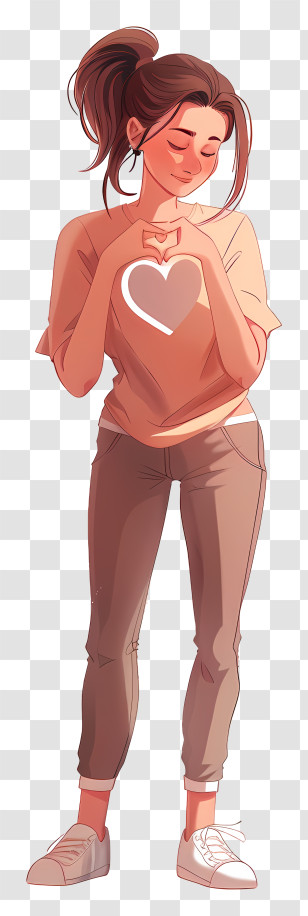 Heart - Girl Making Heart Shape Transparent PNG