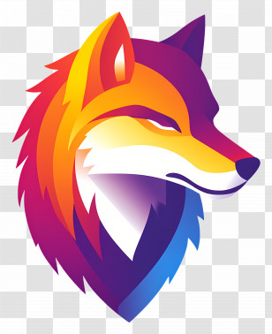 Cool Wolf - Colorful Wolf Head In Modern Art Style Transparent PNG