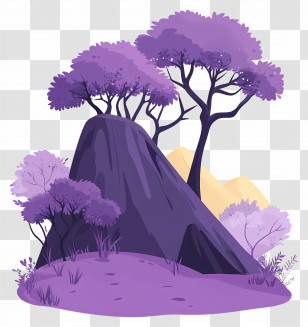 Purple Trees - Purple Nature Landscape Scene Transparent PNG