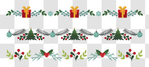 Decorative Border - Festive Christmas Decorations Transparent PNG