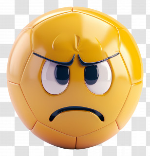 Soccer - Frustrated Soccer Ball Emoji Transparent PNG