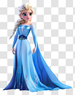 Frozen Elsa Princess - Elegant Ice Queen In Blue Gown Transparent PNG
