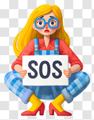 Girl Sos - Woman Holding SOS Sign Transparent PNG