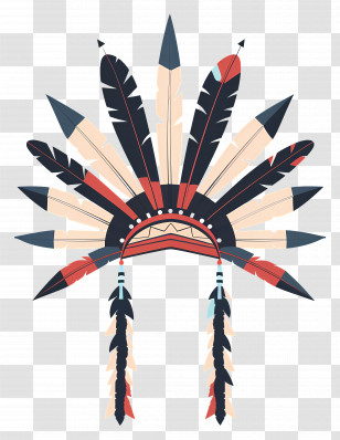 Chief Headdress - Traditional Tribal Headdress Illustration Transparent PNG