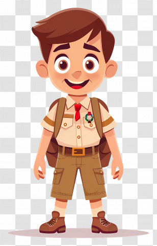 Cartoon Boy - Cartoon Boy Scout In Uniform Transparent PNG