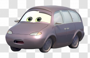 Cartoon Car - Purple Cartoon Minivan Transparent PNG