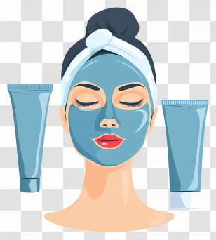 Spa Face Mask - Woman With Facial Mask For Skincare Routine Transparent PNG
