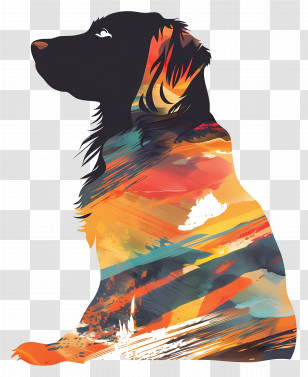Dog Silhouette - Colorful Dog Silhouette Transparent PNG