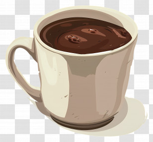 Mug Of Cocoa - Warm Coffee In Ceramic Mug Transparent PNG