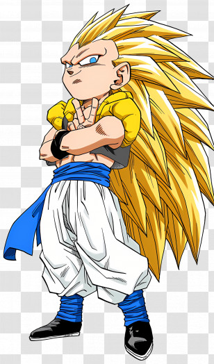 Gotenks - Anime Warrior With Blue Hair Transparent PNG