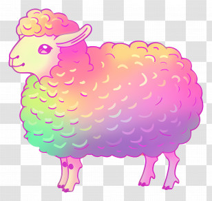 Rainbow Sheep - Colorful Rainbow Sheep Transparent PNG