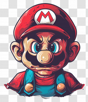 Mario - Angry Cartoon Man With Red Hat Illustration Transparent PNG