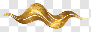 Golden Line - Elegant Golden Waves Transparent PNG