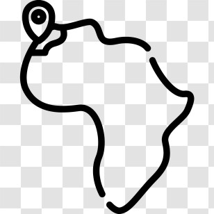 Africa Map - Outline Map Of Africa With Pin Transparent PNG