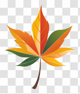 Autumn Maple Leaf - Autumn Maple Leaf Illustration With Gradient Colors Transparent PNG