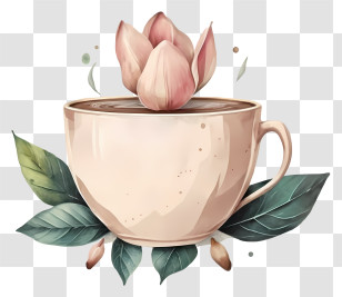 Petal - Cup With Flowers And Leaves Transparent PNG