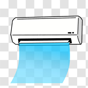Cartoon - Air Conditioner With Cool Air Stream Illustration Transparent PNG