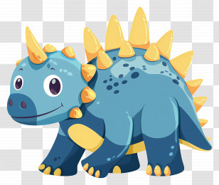 Cartoon Dinosaur - Smiling Blue Dinosaur Cartoon Transparent PNG