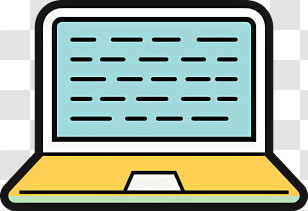 It - Cartoon Styled Laptop Illustration Transparent PNG