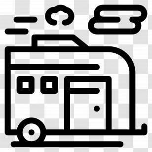 Camping Car - Caravan Line Drawing Transparent PNG