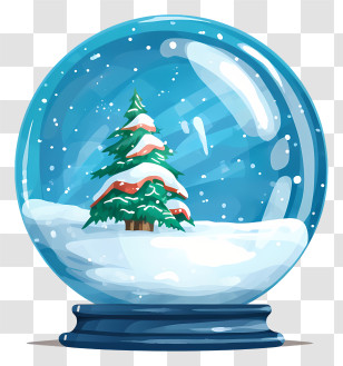 Snow Globe - Snow Globe With Christmas Tree And Snowfall Transparent PNG