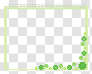 Notebook Frame - Green Clover Decorated Notebook Frame Transparent PNG