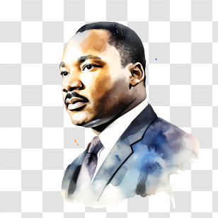 Martin Luther King Jr Day - Watercolor Portrait Of A Man Transparent PNG