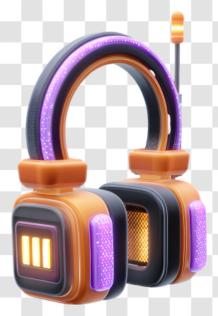 Roblox Headphone - Futuristic Headphones With Neon Lights Transparent PNG