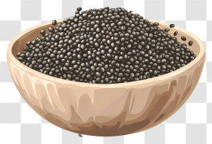Organic - Bowl Of Black Seeds Transparent PNG