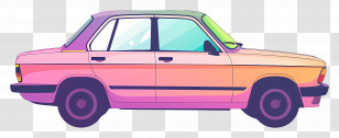 Car - Colorful Retro Car In Gradient Illustration Transparent PNG