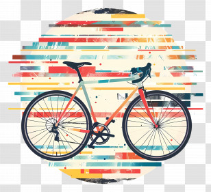 World Bicycle Day - Colorful Bicycle Illustration Transparent PNG
