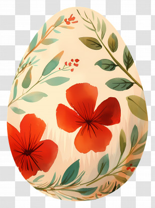 Easter Egg - Floral Design On A Decorative Easter Egg Transparent PNG