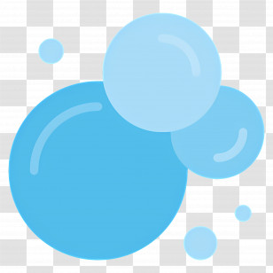 Air Bubbles - Blue Soap Bubbles Floating Elegantly Transparent PNG