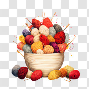 I Love Yarn Day - Colorful Yarn Balls For Knitting Transparent PNG