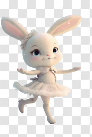 Cartoon Rabbit - Ballet Bunny In A Tutu Transparent PNG