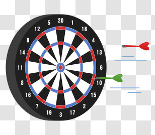 Icon - Dartboard And Flying Darts Illustration Transparent PNG