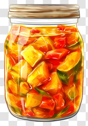 Mango Pickle - Jar Of Colorful Pickled Vegetables Transparent PNG