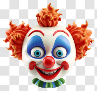 Clown - Happy Clown Face Illustration In Bright Colors Transparent PNG