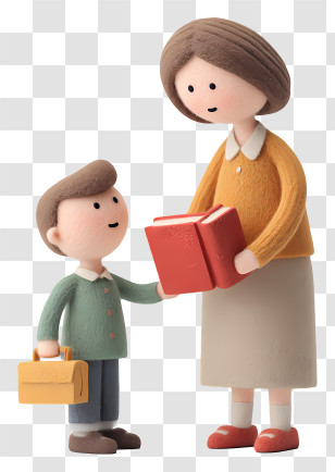 Teacher Giving Book To Student - Mother And Child With Book Transparent PNG