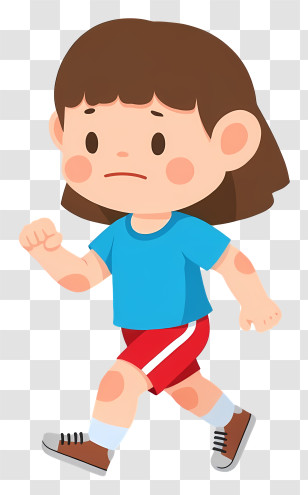 Running Man - Walking Child In Blue Shirt Transparent PNG