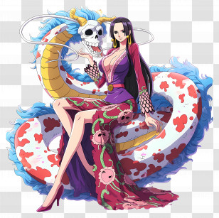 Boa Hancock - Elegant Woman With Dragon Companion Transparent PNG