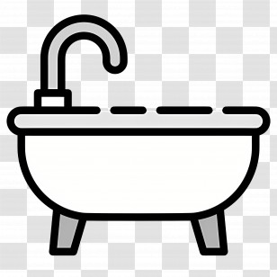 Bathtub - Simple Bathtub With Faucet Transparent PNG