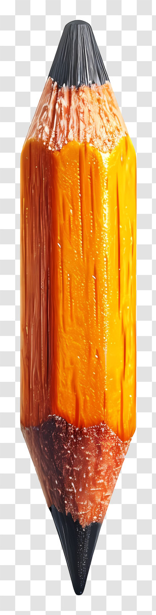 Pencil - Unique Orange Pencil With Two Tips Transparent PNG