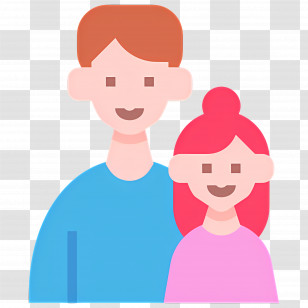 Father And Daughter - Illustration Of Two Smiling People Transparent PNG
