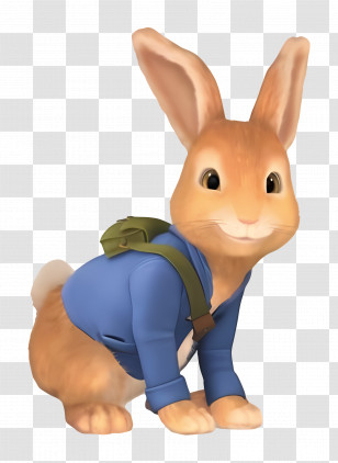 Peter Rabbit - Adorable Rabbit Wearing A Blue Jacket Transparent PNG