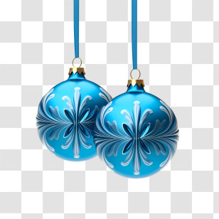 Christmas Ball - Blue Christmas Ornaments With Intricate Details Transparent PNG