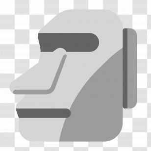 Moai Emoji - Stone Face Sculpture Illustration Transparent PNG