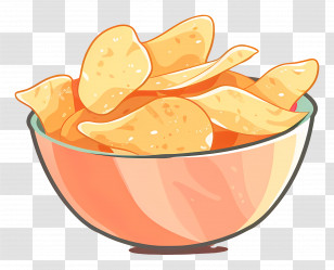 Bowl Of Chips - Bowl Of Potato Chips Illustration Transparent PNG