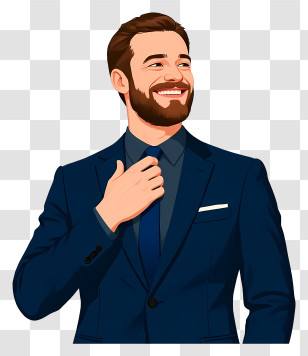 Businessman Looking Up - Confident Man In Navy Suit Transparent PNG