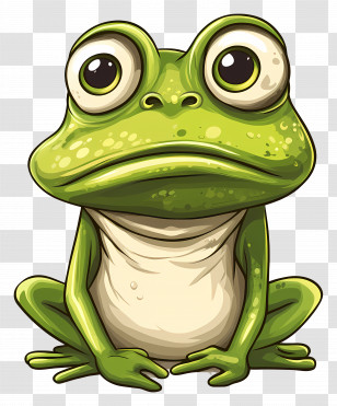 Cute Frog - Adorable Green Cartoon Frog Illustration Transparent PNG